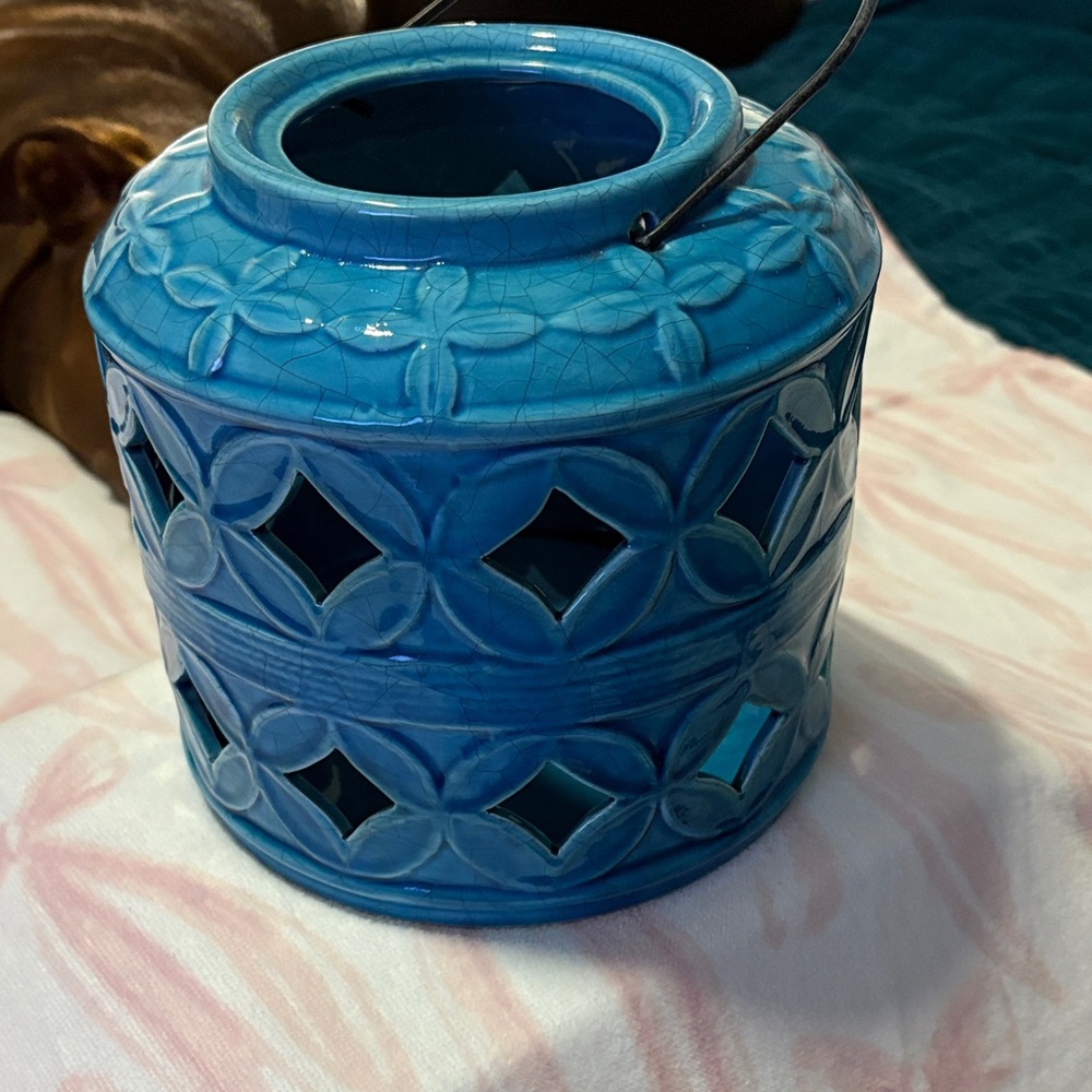 Blue Ceramic Lantern